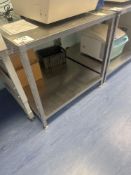 Square stainless steel preparation bench