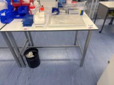 White laboratory high desk bench