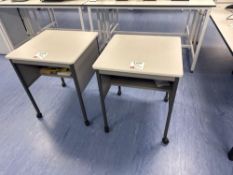 2 x mobile computer desks