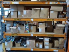 Contents to 3 x shelves of finished stock including various balloon weights, memorial pots, bangles,