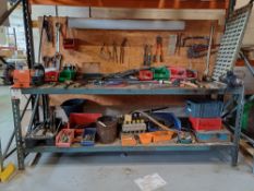 Steel fabricated workbench, 2200mm x 800mm