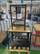 3 x 2-tier steel fabricated production tables