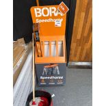 Three Bora speedhorses c/w point of sale stand