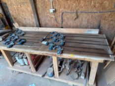 Fourteen various OX sash clamps