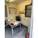 12'x9' jack leg office unit with contents to include desk, three office chairs, bench style stager u - Image 3 of 7