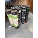 Fourteen various rolls of roofing felt