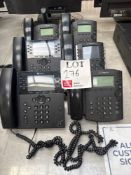 Six various Polycom IP telephones