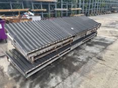 Four various purpose built timber stock covers 4.8m long
