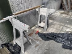Two plastic trestles