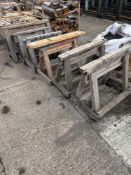 Eight various wooden tressels