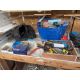 Contents of work bench to include various hand tools, double ended grinder, crowbars and air hose as - Image 4 of 6