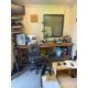 12'x9' jack leg office unit with contents to include desk, three office chairs, bench style stager u - Image 4 of 7