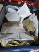 Box of various hearing aid cases, including Signia, Phonak, etc. (working condition unknown)