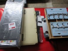 Miscellaneous lot including key racks, keyboards, monitor stand, etc.