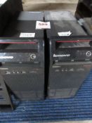 Two Lenovo Thinkcentre computer towers