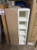 Two wooden framed wine racks, 720 x 150 x 350mm, and wall cabinet 720 x 300 x 300mm
