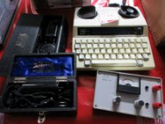 Assorted hearing accessories including Ultatec, SLE Model ECT, 2 x Ardent, falling ball acoustic