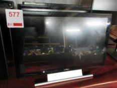 Three Dell flat screen monitors