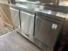 Chef's Range GDSP 313 Stainless steel triple door refrigerated counter