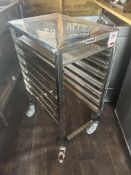 VOGUE Stainless steel mobile 7 tray capacity rack