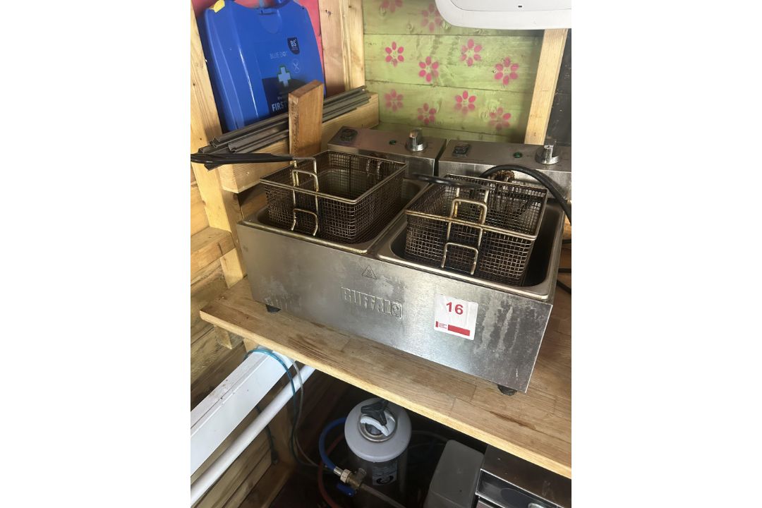 Buffalo Stainless steel bench top twin fryer (240v) - Image 1 of 2
