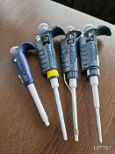 Range of Gilson Pipettes 2-20ul,P200, 50-200ul, 50-250ul