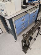 Scientific Trespa lab bench with nylon castors, Grey Trespa top 1500 x 750 x 940 with drawers