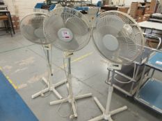 Three free standing osculating fans (240v)