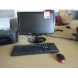 Viewsonic 18" desktop monitor, with keyboard, mouse & tower PC