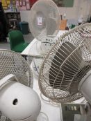 Four assorted desktop / free standing osculating fans (240v)