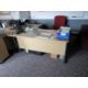 Two light wood effect corner desks, three pedestals, one bookcase, four upholstered chairs, one 4- - Image 3 of 7