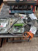 Miscellaneous hand tools comprising. 1 x hawo wsz 300 bag sealer , 1x mac alister grinder, 1x exak p