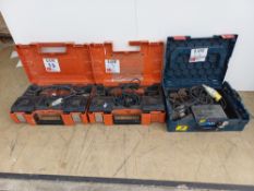 Assorted power tools. 1X Bosch pro GOP 40 30 router, 2X Fein multimaster 240v/11v router
