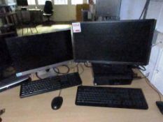 Dell Optiplex 3070 Core i5 computer system with 1 x NOC and 1 x Ilyama flat screen monitors, 2 x