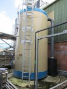 Fibreglass fabricated salt saturator, approx. height 7m x diameter 3m, with access ladder PoWRA: A ‘