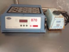Stuart SBH200 D/3 block heater, serial no. R000101574 and a Stuart Scientific Autovortext SA6