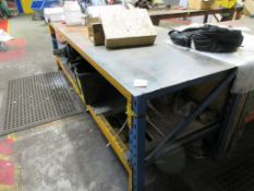 Metal frame/top workbench, 3m x 1m