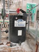 Chem Resist polyethylene 7m³ mixing tank & system including Weg electric motor, magnetic drive pump,