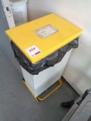 Foot operated waste bin