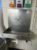 Stainless steel knee operated single station wall mounted sink, 600 x 400mm