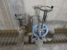 Thirty six assorted manual gate valves to include galvanised pipework PoWRA: A ‘point of work’