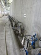 Thirty six assorted manual gate valves to include galvanised pipework PoWRA: A ‘point of work’