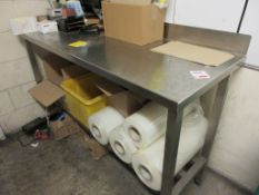 Syspal stainless steel workbench with undershelf and upstand 1500 x 600 x height 920mm and one