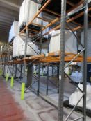 Nine bays of boltless adjustable pallet racking 2.8m x 900 x height 5m (excluding contents) PoWRA: A