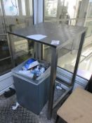 Stainless steel rostrum work station, 700 x 600 x 1m