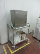 Blanco stainless steel 2-shelf trolley, 830 x 500 x height 950mm with fixed single door stainless