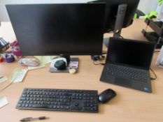 Dell Latitude 7320 i5 laptop, Dell flat screen monitor, keyboard & mouse *** Please note: BIOS