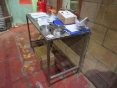 Stainless steel work table, 1.2m x 600 x height 820mm