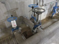 Thirty six assorted manual gate valves to include galvanised pipework PoWRA: A ‘point of work’