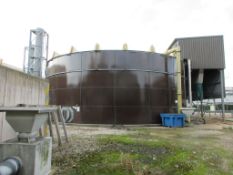 Permastone bunded storage tank, capacity 800m³, model 5020, ref. no. 9972 T2 (2011), with cover